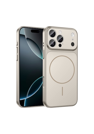 Zore Apple iPhone Uyumlu 14 Pro Kılıf Omsy M-safe Şarj Özellikli Kamera Korumalı Formen Kapak - Gri