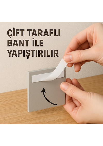 Yapışkanlı Siyah Kağıt Havluluk 3m Bantlı Delme Yok Sök Yapıştır Siyah