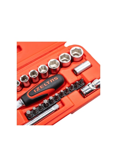 İzeltaş 1/4" Altı Köşe Mini Lokma Anahtar Ve Bits Set 27 Parça