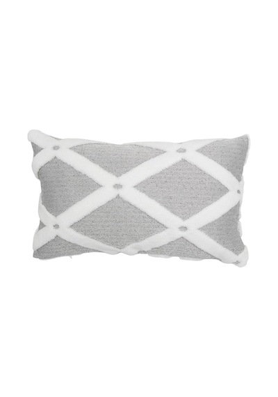 Tr Bohem Özel Tasarım Punch Desen Dekoratif Dikdörtgen Kırlent Kılıfı 28x50 Cm Bella Gri Diğer