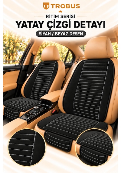 Trobus Ritim Hyundai H100 1994-2012 Baby Face 5'li Koltuk Minderi Siyah Beyaz Desen