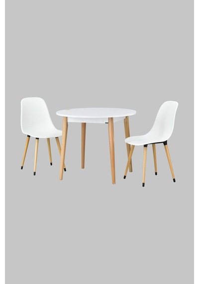 Vilinze Eames Sandalye Avanos Yuvarlak Ahşap Mutfak Masası Takımı - 90x90 Cm Natürel Vilinze Eames Sandalye Avanos Yuvarlak Ahşap Mutfak Masası Takımı - 90x90 Cm Natürel