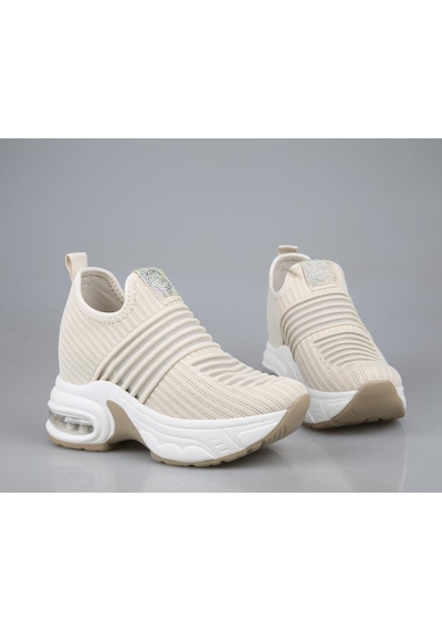 Guja 25y300-8 Dolgu Topuk Bej Kadın Sneakers Bej