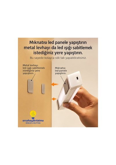 Hareket Sensörlü Şarjlı Led Lamba 30 Cm Beyaz Renk