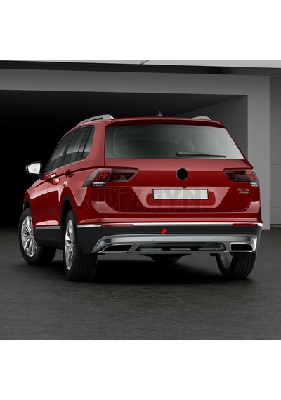 S-Dizayn  Volkswagen Tiguan Krom Arka Tampon Alt Çıtası 3 Prç. 2016 Üzeri