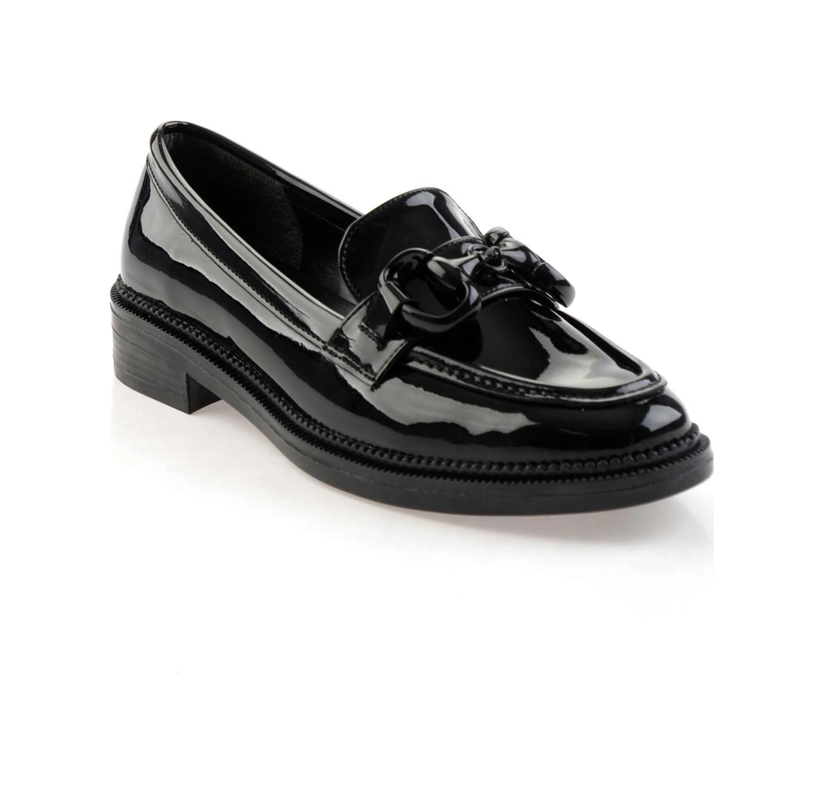 Bambi Siyah Kadın Loafer Ayakkabı K01216401398 Siyah