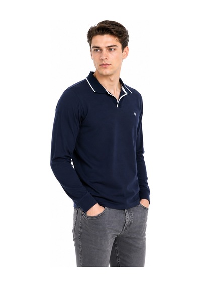 Advante Erkek Mevsimlik Spor Polo V Yaka Sweatshırt Bgl-st05469 Lacivert