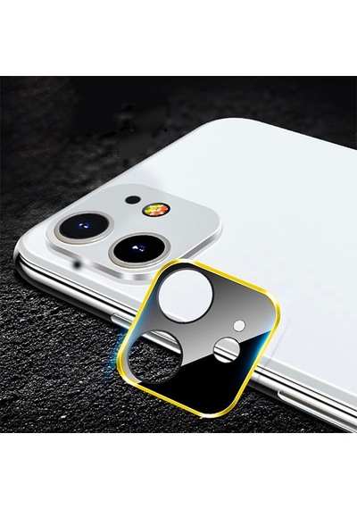 Ally Apple Uyumlu iPhone 11 6.1" 3D Metal Kamera Koruyucu Metal Lens Gold