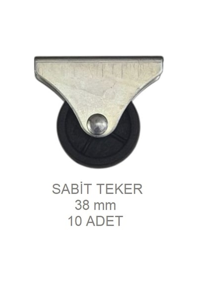 Ofis Koltuk Dolap Etejer İçin 38'lik Sabit Teker 10 Adet Siyah