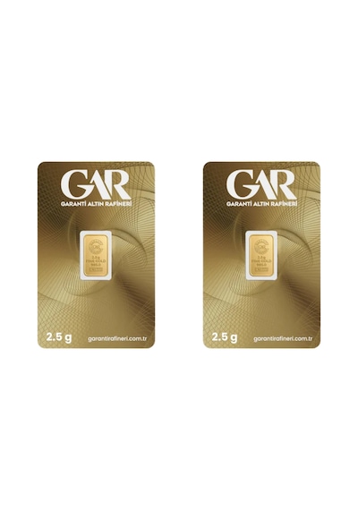2 Adet 2.5 Gr 24 Ayar Altın 995 Gar