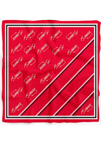10'lu Paket K.atatürk İmza Desen Bandana/fular Kırmızı