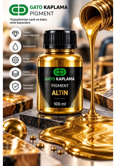 Gato Kaplama Solvent Bazlı Transparan Sıvı Pigment Boya 100 Ml Altın Renk Renklendirici