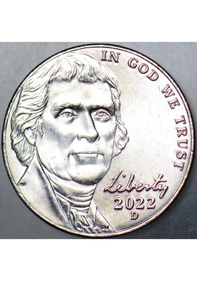 Amerika 5 Cent 2022 D Jefferson Nıckel. Çilaltı+