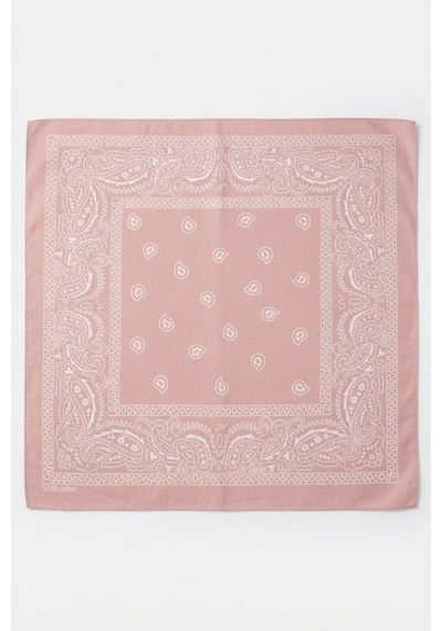 Mollycrush Unisex Pudra Pembe Şal Desenli Bandana Günlük Saç Aksesuarı, Boyunluk Ve Outdoor Fular Pembe