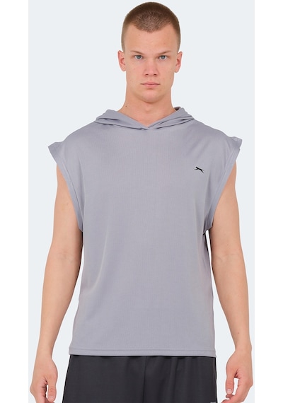 Slazenger ONDINA IN Erkek Kolsuz Gri Tişört