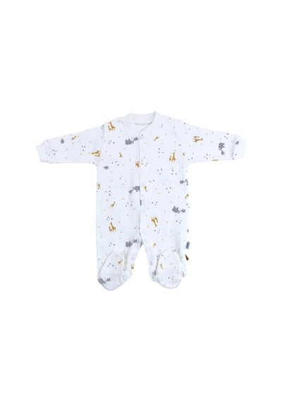 Sebi Bebe Fil Zürafa Bebek Tulumu 9543 Ekru