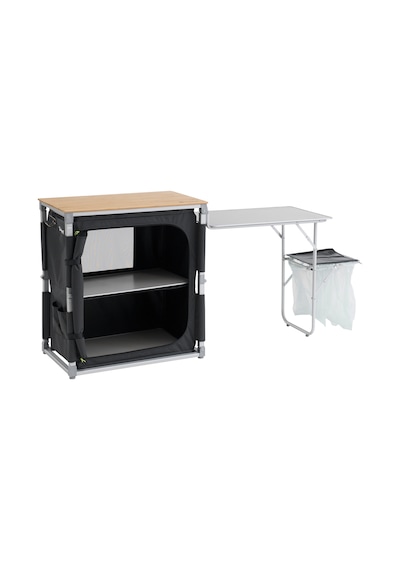 Outwell Padres Storage Unit W. Side Table Bambu Portatif Kamp Mutfağı Çok Renkli
