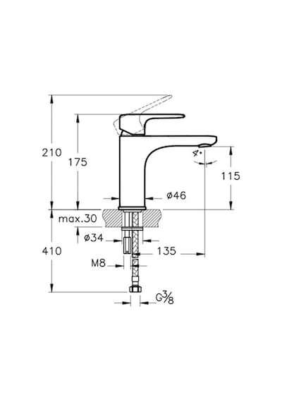 Artema Root Round A4270674 Lavabo Bataryası L Soft Altın