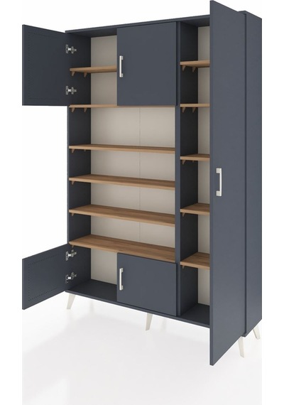 Arges Dolap 11 Raflı 5 Kapaklı 132x30x195 Antrasit-antrasit/çam Antrasit Arges Dolap 11 Raflı 5 Kapaklı 132x30x195 Antrasit-antrasit/çam Antrasit