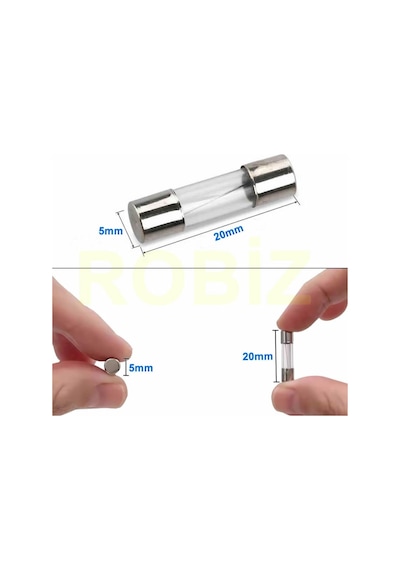 Cam Tüp Sigorta Seti 100 Parça 0.2a 0.3a 1a 2a 3a 5a 8a 10a 15a 20a Yüksek Voltaj Aşırı Akım
