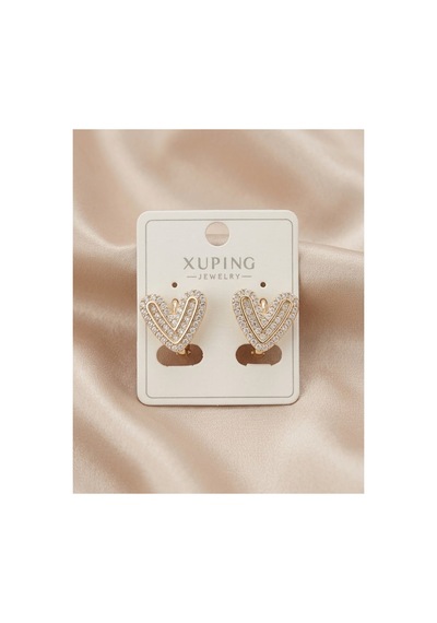 Xuping 14k Gold Rengi Kuyumcu İsçiligi Modern Tasarim Tas Detay Kararmaz Kadin Halka Küpe Gri - 926433105 Gri