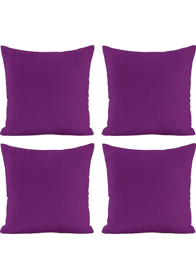 Dekoratif 4'lü Kırlent Yastık Kılıfı Seti - 42 X 42 Cm - Mürdüm