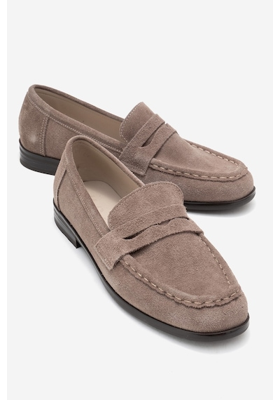 Luvishoes Luvi Shoes Valıa Vizon Süet Hakiki Deri Kadın Loafer Ayakkabı Vizon