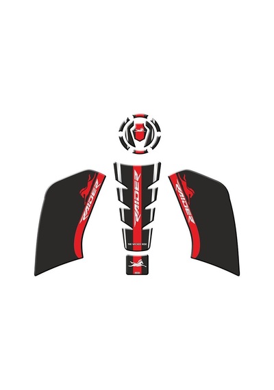 Gogo Tank Pad Set 006 Siyah Kırmızı - Tvs Raider 125