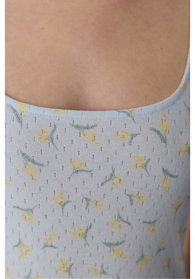Penti Açık Mavi Flora Pointel Pamuklu Şortlu Pijama Takımı