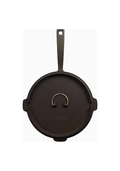 Barebones 10 Inch All In One Cast Iron Skillet Kamp Döküm Tavası Yemek Pişirme Setleri Siyah