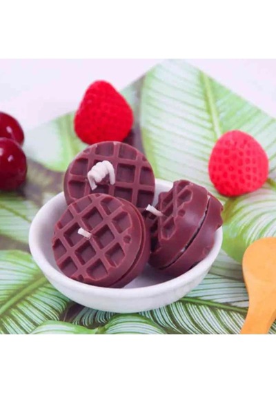 Mini Waffle Pişirme Yuvarlak Bisküvi Çikolata Kafes Desenli Bisküvi Silikon Kalıbı Goldcakes