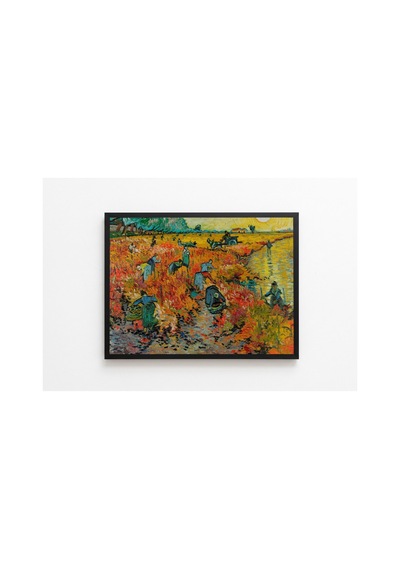 Van Gogh Kırmızı Üzüm Bağı Çerçevesiz Poster 30x42 Cm A3 Tablo Duvar Dekoru Mat Fotoğraf Kağıdı
