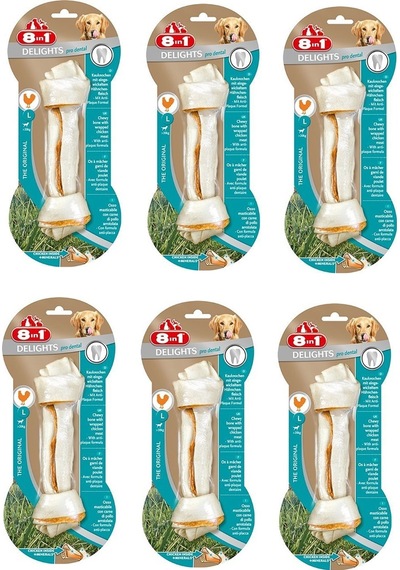 8in1 Delights Bones Large Pro Dental Tavuklu Köpek Ödül Kemiği 85 Gr. X 6 Adet