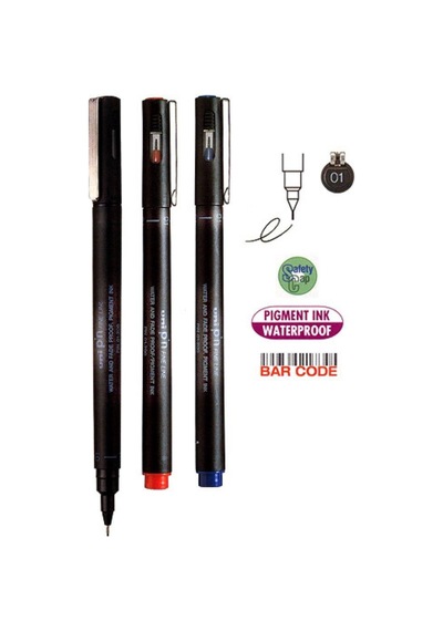 Uni Drawıng Pen Pın01-200 0.1 Mavi - 12 Adet
