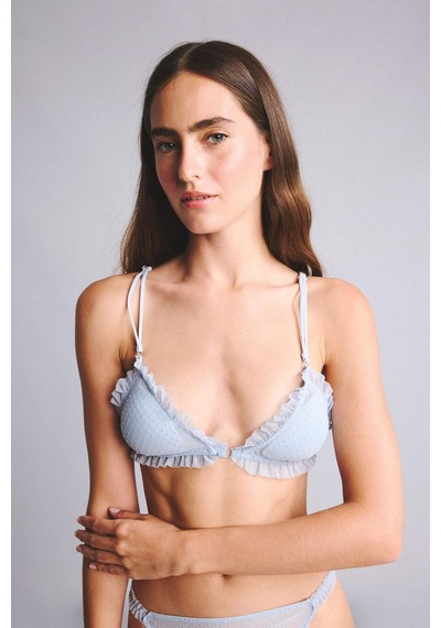 Defacto Tül Kumaş Çıkarılabilir Kap Pedli Balensiz Açık Mavi Bralet H6493ax26spbe550 Mavi-be550