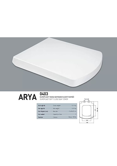 Nkp Arya Duroplast Yavaş Kapanan Klozet Kapağı - Nkp0403