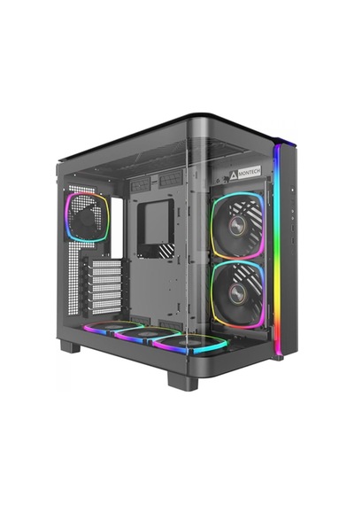 Kıng 95 Pro Siyah Orta Kule Çift Bölmeli Kasa 6 Argb Fand İle 10 Port Argb Hub
