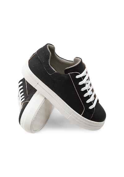 Deery Hakiki Nubuk Siyah Puantiyeli Sneaker Kadın Ayakkabı - Z1681Zsyhc05 Siyah