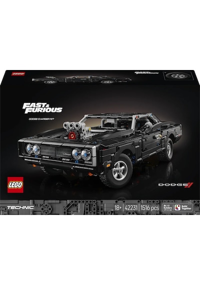 LEGO® Technic Fast and Furious Dodge Charger R/T Araba 42231 - Yetişkinler için V8 Motor İçeren Model Yapım Seti (1516 Parça)