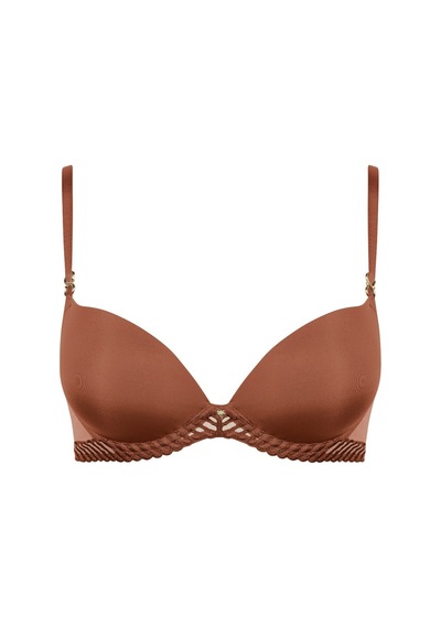 Aubade Sheer Emotion Push - Up Bh, Grs Sertifikalı, Transparan Tüllü Sütyen Kahverengi