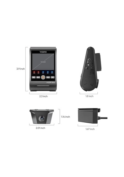 Tr A229 Ultra-w 2 Kameralı Ön Ve Arka Dış Su Geçirmez 4k+4k Sony Starvis 2 Sensörlü Dual Hdr Wi-fi 6 Gps'li Araç