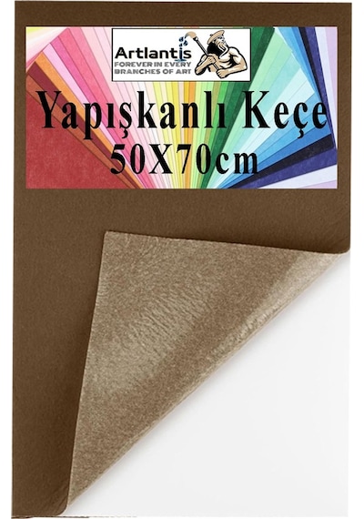 Yapışkanlı Keçe 50x70 Cm 1 Adet 2.0 Mm Kendinden Yapışkanlı Renkli Hobi Keçesi Elişi Keçe Kumaşı Anasınıfı Kreş Etkinlik Kahverengi