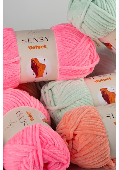 Sensy Premium Velvet Kadife Ip El Örgü Ipi Battaniye Ipi Kazak Ipi Bebek Battaniyesi Ipi Beyaz
