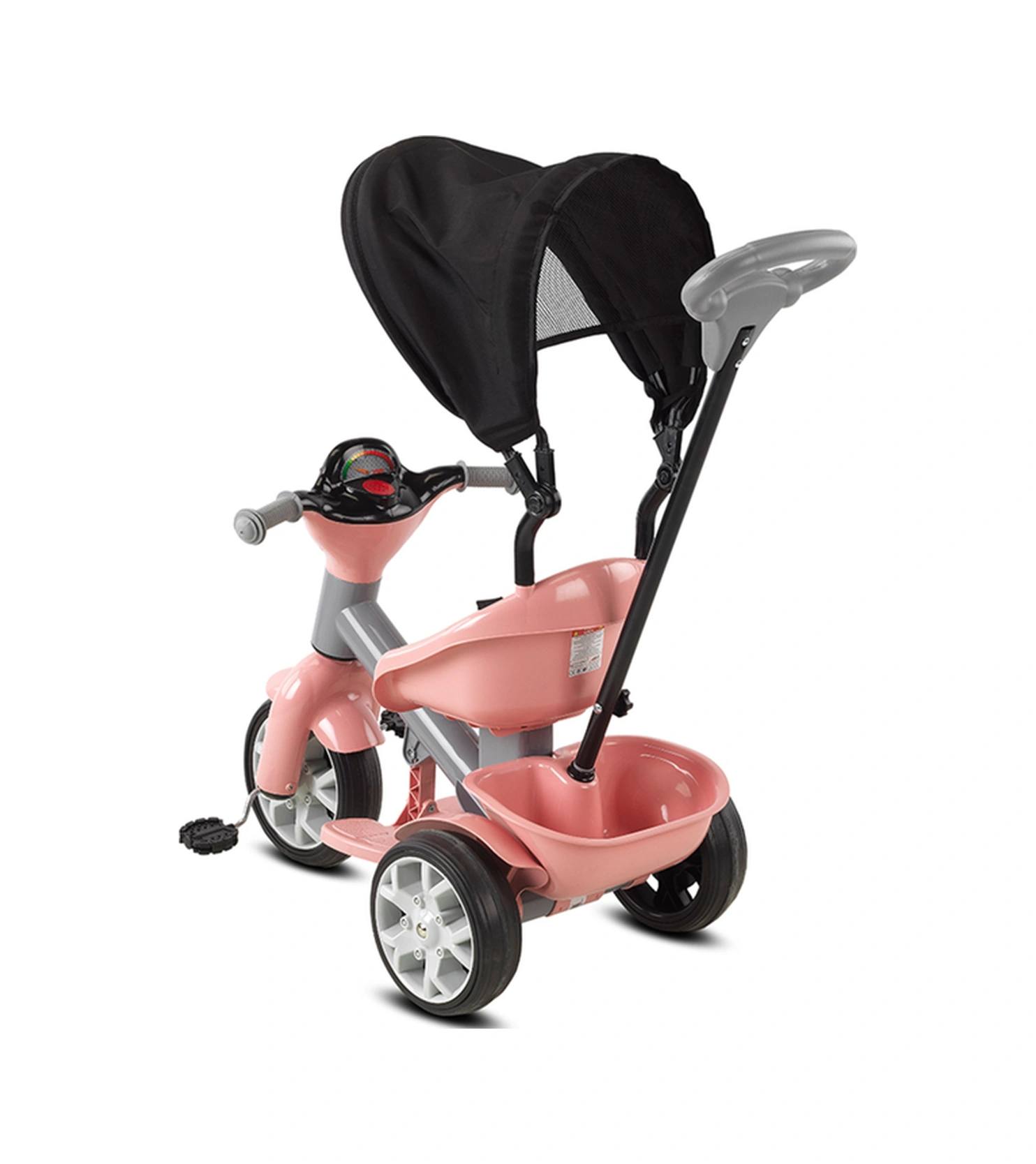 Bobo Speed Tenteli Bisiklet Bebeciden Pembe Gri