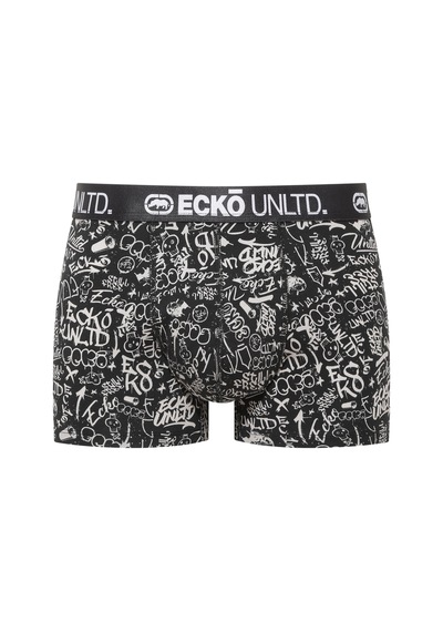 U.S. Polo Assn. Ecko Siyah - Gri - Baskılı 3'lü Boxer Siyah - Gri - Baskılı