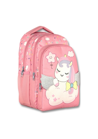 Ümit Çanta Cennec Pembe Simli Kanatlı Unicorn İlkokul Çantası - Kız Çocuk