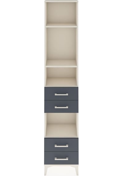 Arges Dolap 4 Raflı 4 Çekmeceli 44x30x221 Aytaşı-antrasit Aytaşı