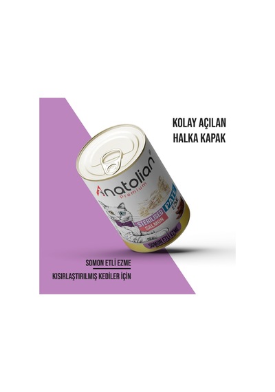 Anatolian Premium Somonlu Ezme Kısırlaştırılmış Kedi Konservesi 400 gr