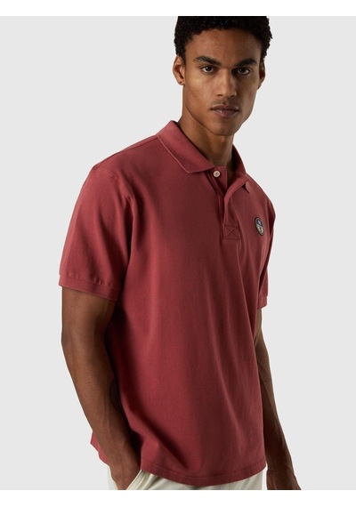 North Sails Baskılı Kısa Kollu Erkek Polo Yaka T-shirt-33370 Bordo