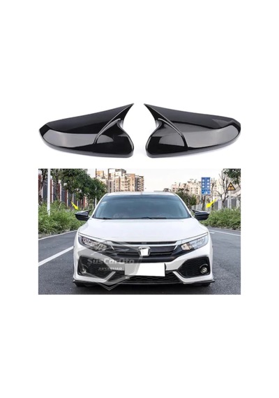 ŞüsCarOto Honda Civic FC5 FK7 2016-2021 Batman Yarasa Ayna Kapağı Piano Black ABS Plastik